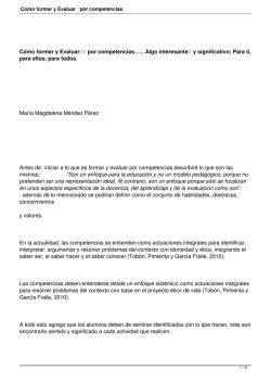 C&oacute;mo formar y Evaluar por competencias - CIFE