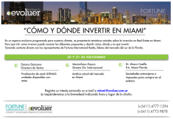 &ldquo;C&Oacute;MO Y D&Oacute;NDE INVERTIR EN MIAMI&rdquo; - Evoluer
