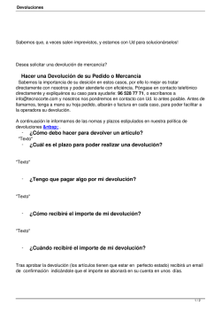 Hacer una Devoluci&oacute;n de su Pedido o Mercanc&iacute;a - &iquest;C&oacute;mo debo