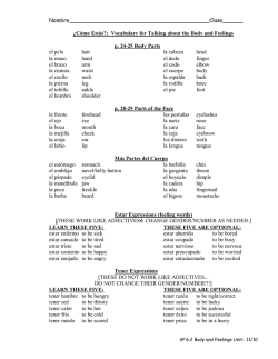 C&oacute;mo Est&aacute;s?: Vocabulary for Talking about the Body and Feelings