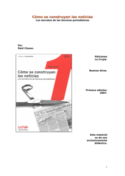 C&oacute;mo se construyen las noticias