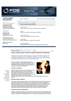 C&oacute;mo y d&oacute;nde invertir el dinero cuando se piensa en franquiciar