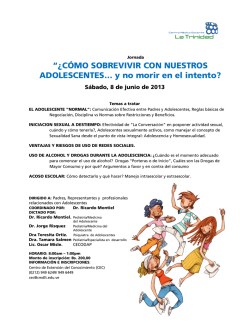 &ldquo;&iquest;C&Oacute;MO SOBREVIVIR CON NUESTROS ADOLESCENTES&hellip; y no