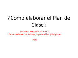 &iquest;C&oacute;mo elaborar el Plan de Clase? - Investigaci&oacute;n Educativa