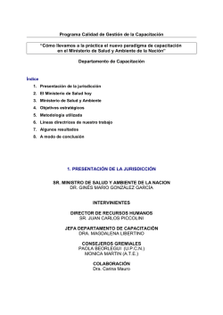 Programa Calidad de Gesti&oacute;n de la Capacitaci&oacute;n &ldquo;C&oacute;mo llevamos a