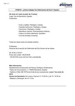 &iquest;C&oacute;mo trabajan los Veterinarios del Zoo?. Espa&ntilde;a. - Veterinaria