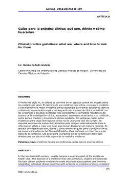 Gu&iacute;as para la pr&aacute;ctica cl&iacute;nica: qu&eacute; son, d&oacute;nde y c&oacute;mo buscarlas