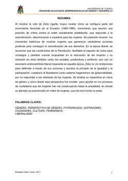 1 RESUMEN Al mostrar la vida de Zoila Ugarte, busco revelar c&oacute;mo