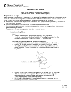 Instrucciones para la clienta C&oacute;mo tomar sus p&iacute;ldoras abortivas y