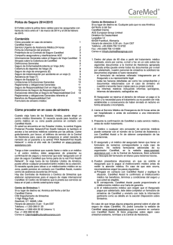 P&oacute;liza de Seguro 2014/2015 Contenido C&oacute;mo - CareMed Assist