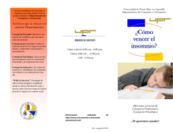 &iquest;C&oacute;mo vencer el insomnio? - Universidad de Puerto Rico en