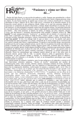 &ldquo;Pasiones y c&oacute;mo ser libre de&hellip;&rdquo; - Iglesia Avivando La Fe