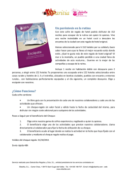 Un par&eacute;ntesis en la rutina &iquest;C&oacute;mo Funciona? - Sibaritia