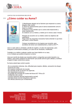 &iquest;C&oacute;mo cuidar su Asma? - Fundaci&oacute;n CIDEA