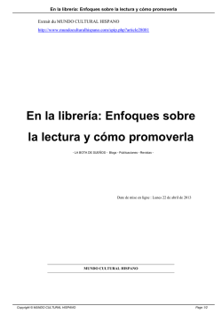 En la librer&iacute;a: Enfoques sobre la lectura y c&oacute;mo promoverla