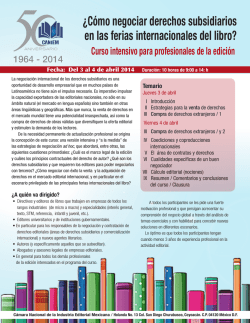 &iquest;C&oacute;mo negociar derechos subsidiarios en las ferias - Caniem