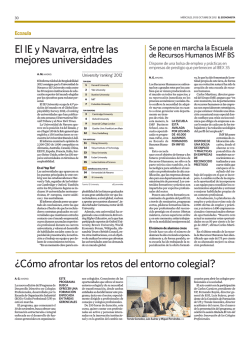 El IE y Navarra, entre las mejores universidades &iquest;C&oacute;mo afrontar los
