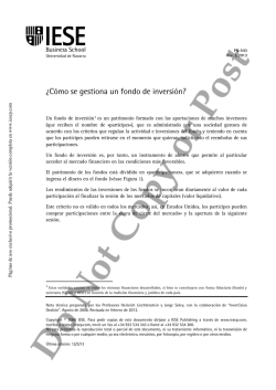 &iquest;C&oacute;mo se gestiona un fondo de inversi&oacute;n? - Protectedpdf - IESE