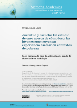 Juventud y escuela: Un estudio de caso acerca de c&oacute;mo los y las