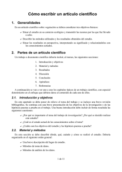 C&oacute;mo escribir un art&iacute;culo cient&iacute;fico - OCW - Universidad de Murcia