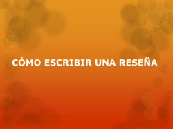C&Oacute;MO ESCRIBIR UNA RESE&Ntilde;A