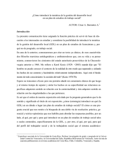 &iquest;C&oacute;mo introducir la tem&aacute;tica de la gesti&oacute;n del desarrollo local en un