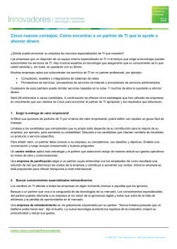 Cinco nuevos consejos: C&oacute;mo encontrar a un partner de TI - Cisco