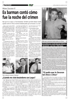 Ex barman cont&oacute; c&oacute;mo fue la noche del crimen