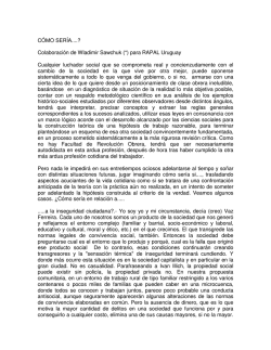 C&Oacute;MO SER&Iacute;A....? Colaboraci&oacute;n de Wladimir Sawchuk (*) para