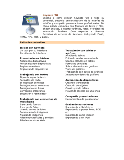 Keynote '08 Ense&ntilde;a a c&oacute;mo utilizar Keynote '08 - Tropical Software
