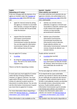 English Spanish &ndash; Espa&ntilde;ol Requesting an IC review C&oacute;mo solicitar