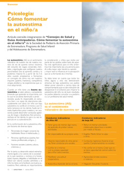 Psicolog&iacute;a: C&oacute;mo fomentar la autoestima en el ni&ntilde;o/a