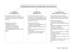 C&Oacute;MO REALIZAR UNA ENTREVISTA VOCACIONAL - Eremitorio