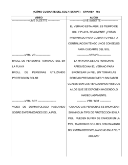 &iquest;C&Oacute;MO CUIDARTE DEL SOL? (SCRIPT) &ndash; SPANISH 75s VIDEO