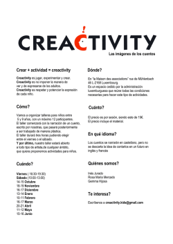 Crear + actividad = creactivity C&oacute;mo? Cu&aacute;ndo? D&oacute;nde - Fael