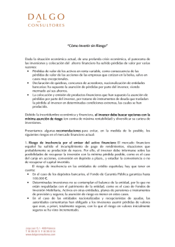 &ldquo;C&oacute;mo Invertir sin Riesgo C&oacute;mo Invertir sin Riesgo C&oacute;mo Invertir sin