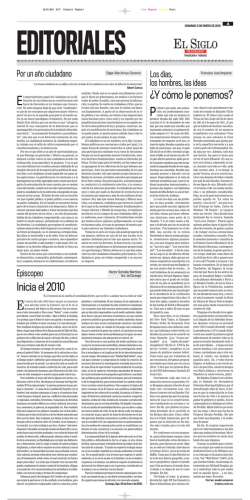 Inicia el 2010 &iquest;Y c&oacute;mo le ponemos? - El Siglo Durango