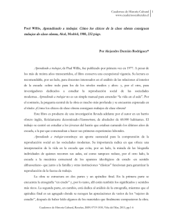 Paul Willis, Aprendiendo a trabajar. C&oacute;mo los chicos de la clase