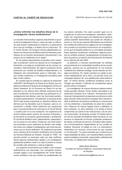 CARTAS AL COMITE DE REDACCION &iquest;C&oacute;mo enfrentar - SciELO