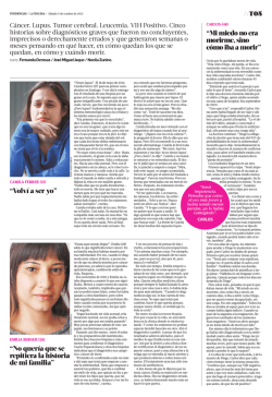 &ldquo;Volv&iacute; a ser yo&rdquo; &ldquo;Mi miedo no era morirme, sino c&oacute;mo - Papel Digital