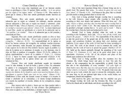 Bulletin Article - C&oacute;mo Glorificar a Dios - Vale Road Church of Christ