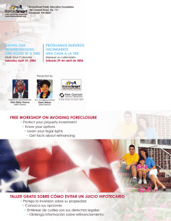 free workshop on avoiding foreclosure taller gratis sobre c&oacute;mo evitar