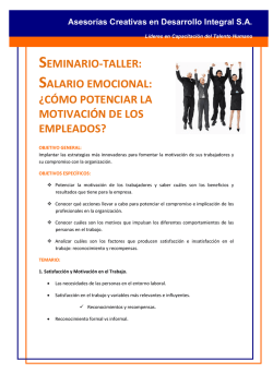 SEMINARIO-TALLER: SALARIO EMOCIONAL: &iquest;C&Oacute;MO