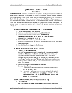 &iquest;C&Oacute;MO ESTAS VESTIDO? - Iglesia Bautista Monte de Sion