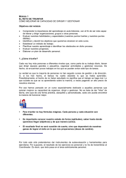 M&oacute;dulo 1 EL RETO DE TRIUNFAR C&Oacute;MO MEJORAR MI