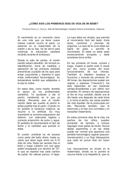&iquest;C&Oacute;MO SON LOS PRIMEROS D&Iacute;AS DE VIDA DE MI BEB&Eacute;? El