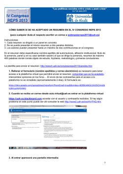 1 C&Oacute;MO SABER SI SE HA ACEPTADO UN RESUMEN EN EL IV