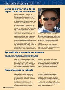 Aprendizaje y memoria se alternan Repechaje por la rub&eacute;ola C&oacute;mo