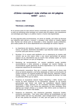 Art&iacute;culo 8. C&oacute;mo conseguir mas visitas en mi pagina web II - Thatzad