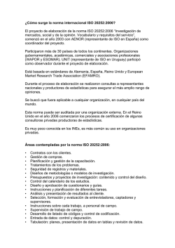 &iquest;C&oacute;mo surge la norma internacional ISO 20252:2006 - Instituto